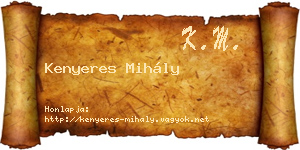 Kenyeres Mihály névjegykártya